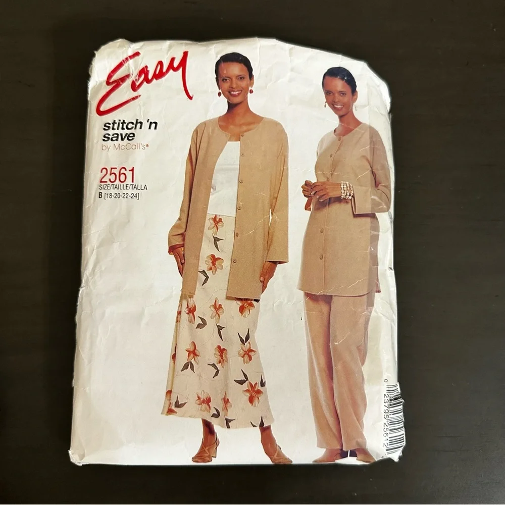 Vintage Sewing Pattern McCall’s Stitch ‘N Save Skirt Top Size 18-24 Plus Size